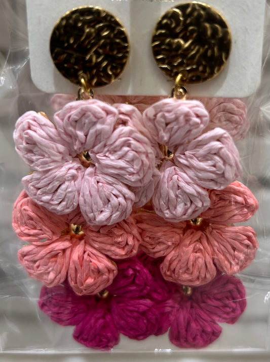 Boucles d’oreilles fleurs multicolores