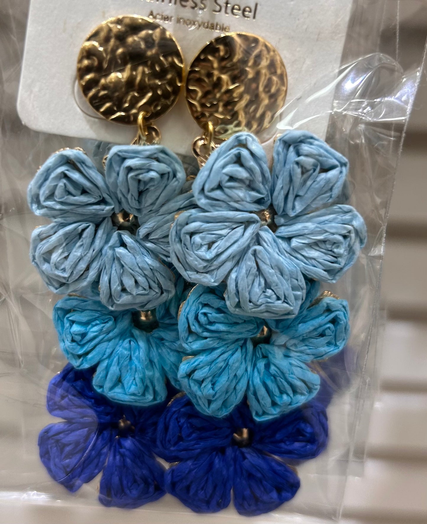 Boucles d’oreilles fleurs multicolores