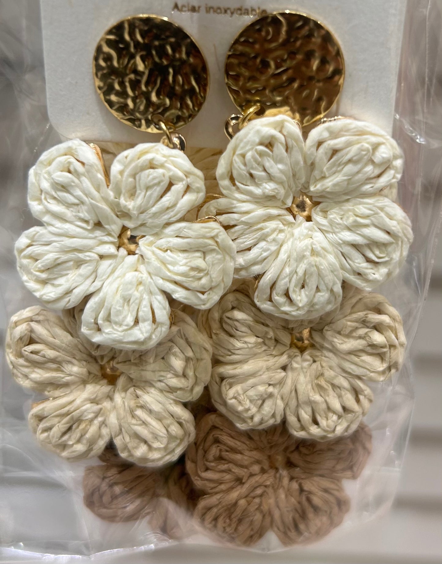 Boucles d’oreilles fleurs multicolores