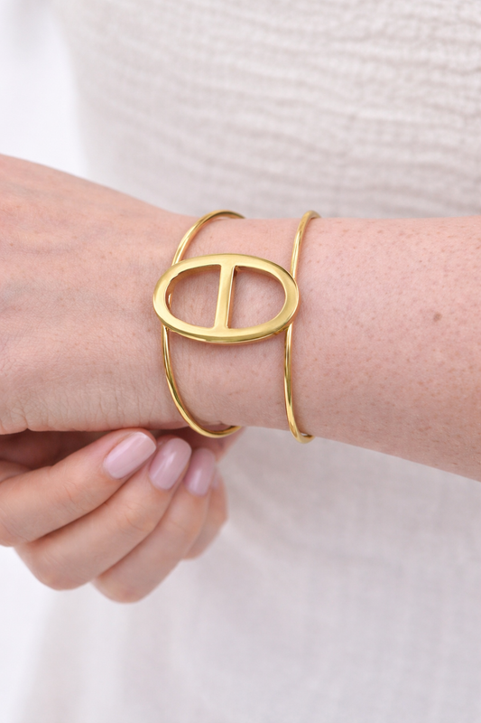 Bracelet manchette doré tendance – état neuf