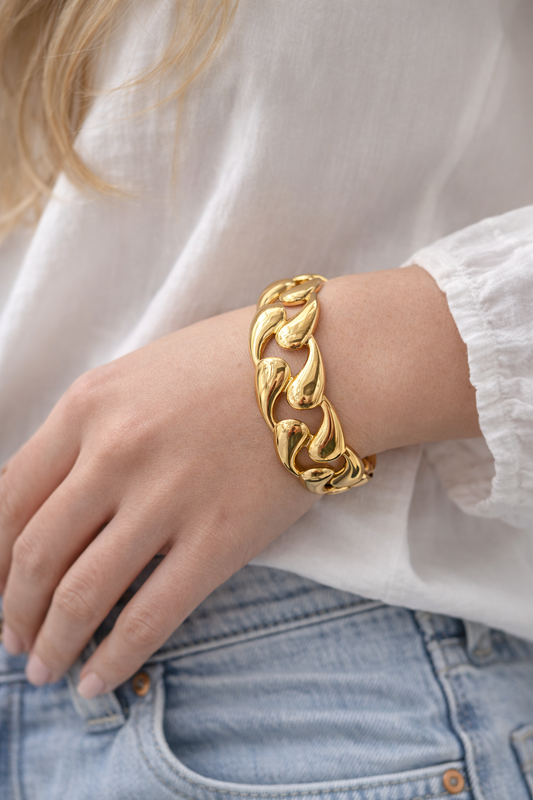 Bracelet chaîne épaisse doré / argenté – style tendance