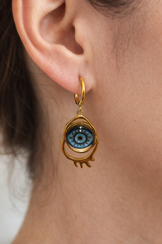 Boucle d’oreille Œil Bleu